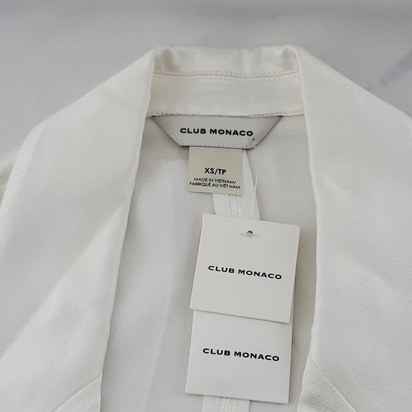 Club Monaco White Satin Blazer - Picture 4 of 6
